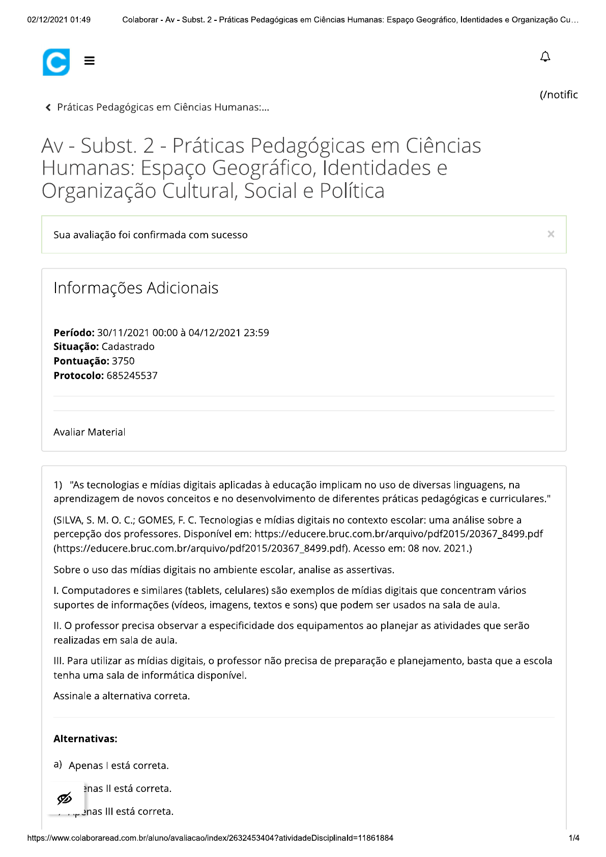 Av Subst 2 Práticas Pedagógicas em Ciências Humanas Concursos