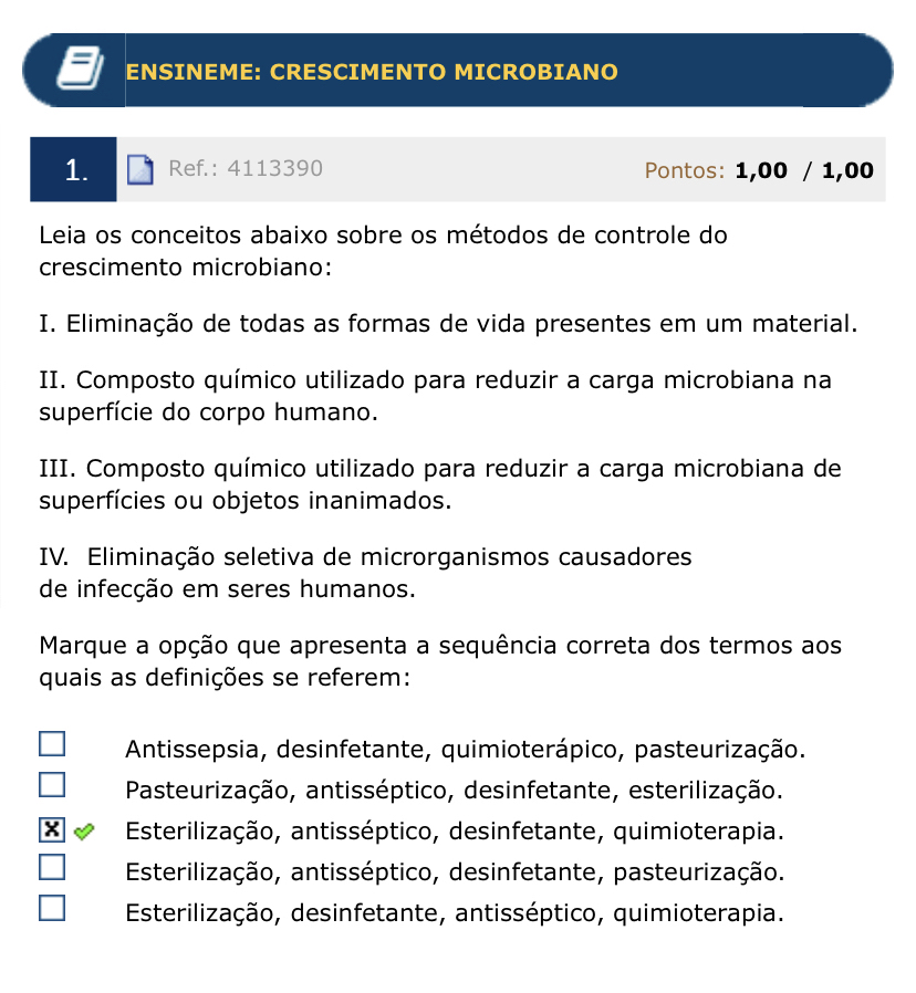 Controle Do Crescimento Microbiano Microbiologia E Imunologia I