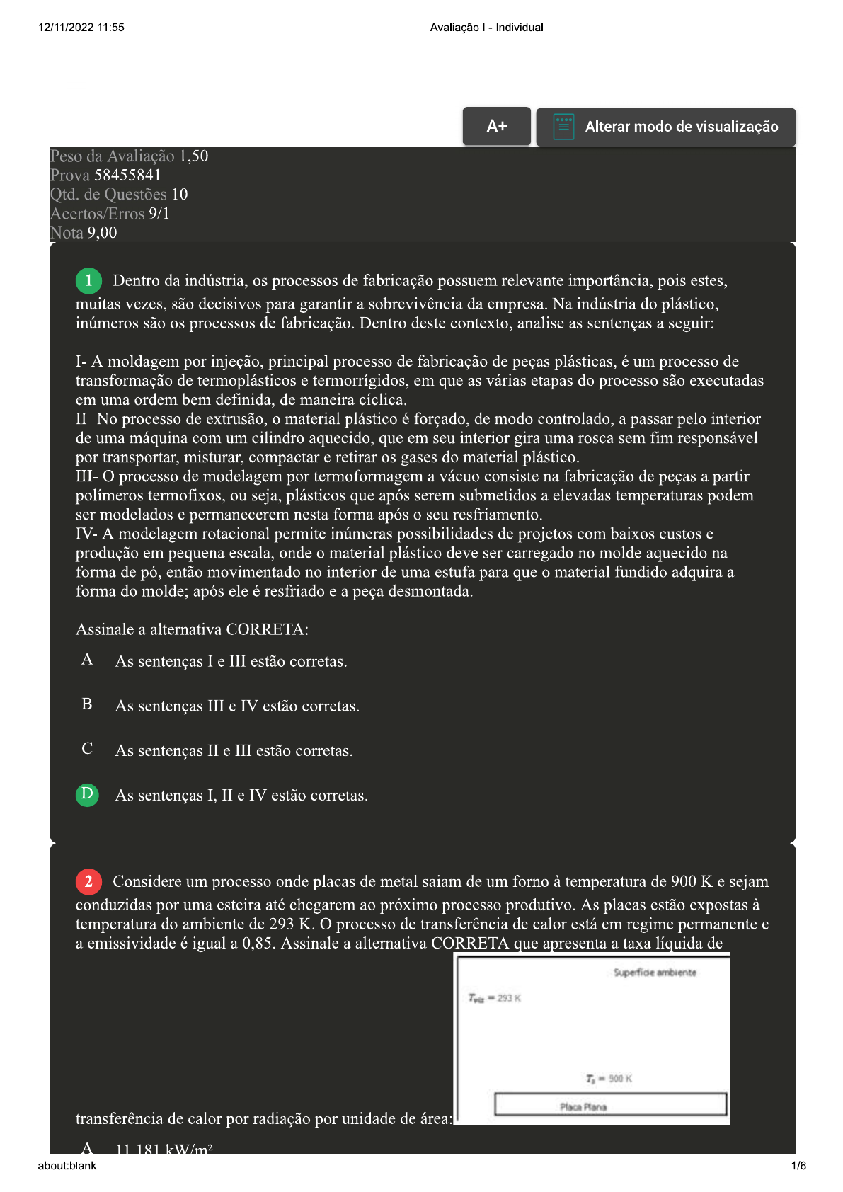 prova Práticas de Materiais e Tratamento Térmico 19053 Termodinâmica