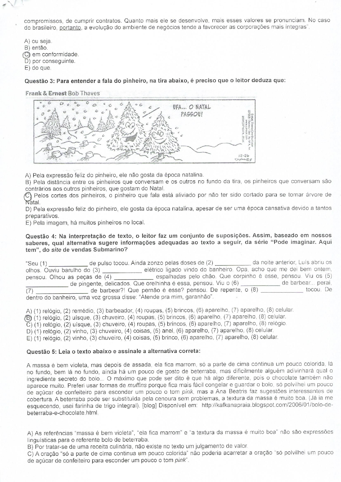 Prova Comunicação e Expressão Unip Administração