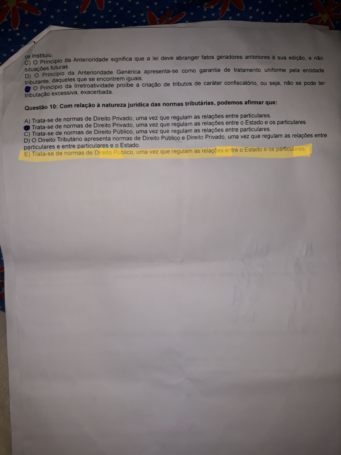 8 Prova Direito Tributario 09 2018 Direito Tributário I