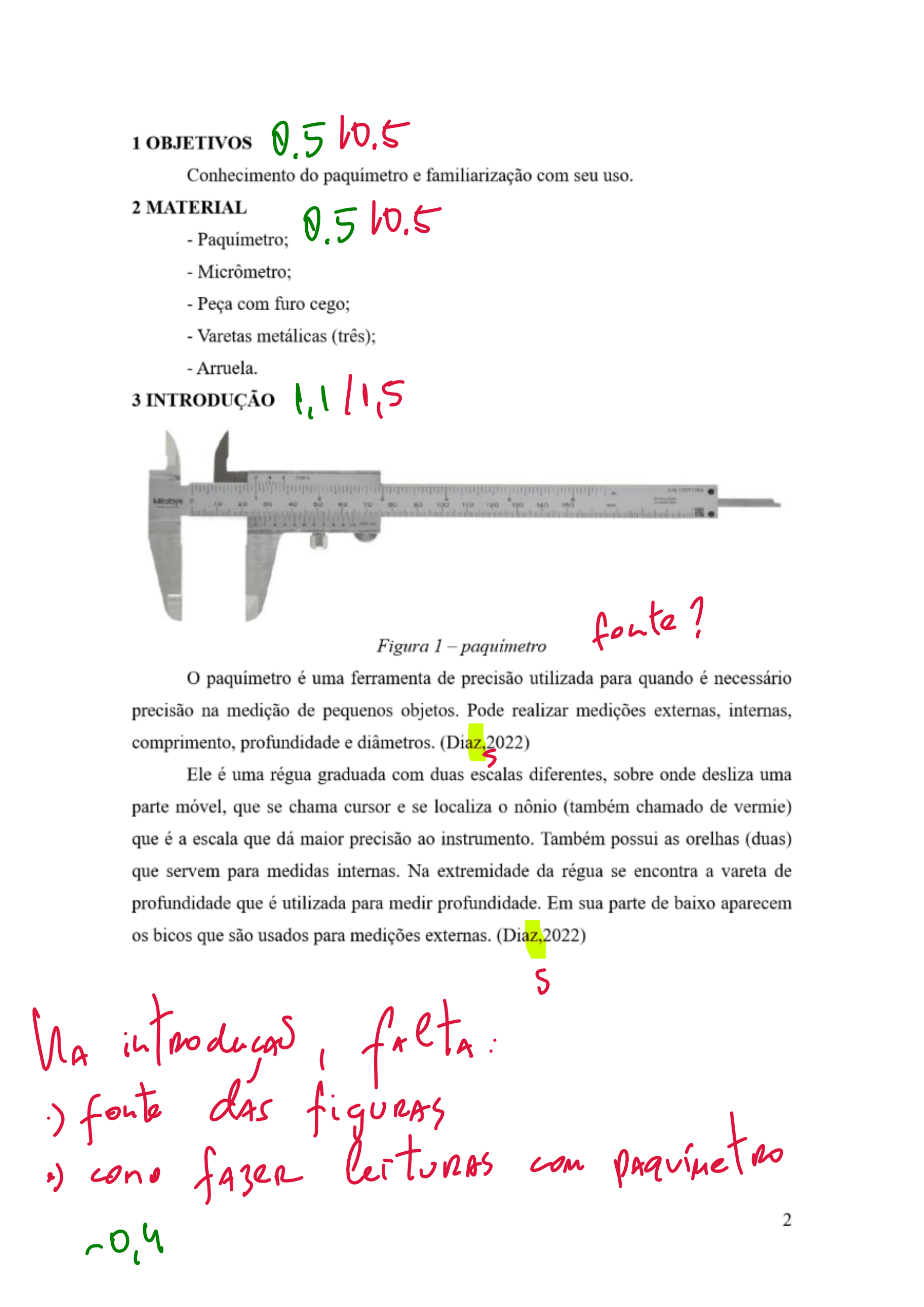 Relatorio Paqu Metro Corrigido F Sica Experimental I