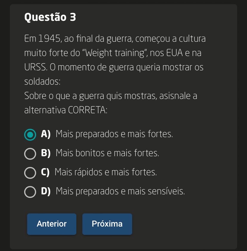 em 1945 ao final da guerra começou a cultura muito forte do weight