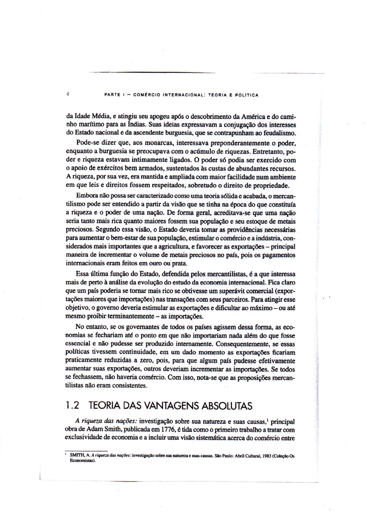 Cap 1 1 Econ Inter Teoria Vantagens Absolutas Economia Internacional