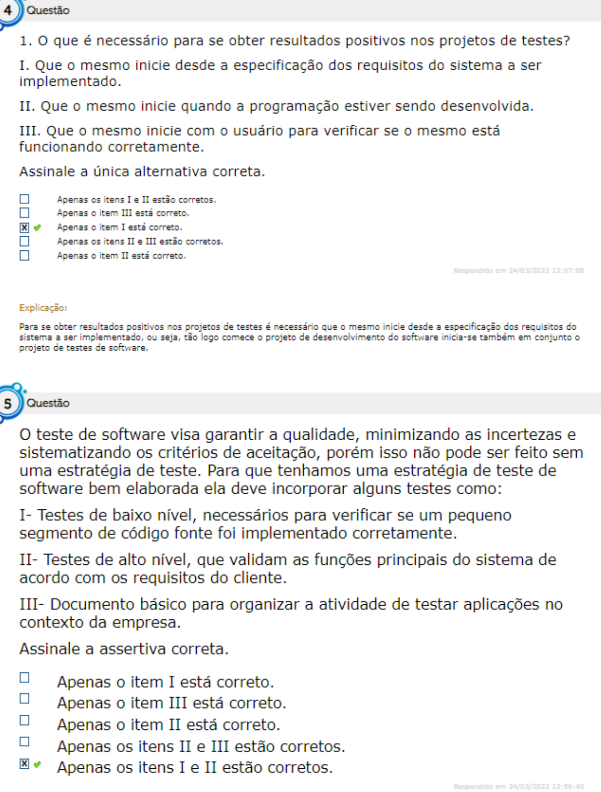 Qualidade E Testes De Software Avaliando Aprendizado 4 Qualidade E