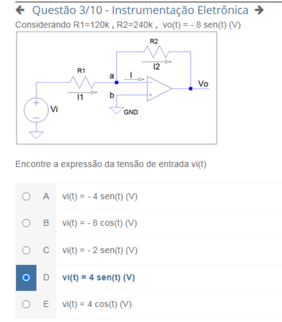 INSTRUMENTAÇÃO ELETRÔNICA APOL 01 NOTA 100 Instrumentação Eletrônica