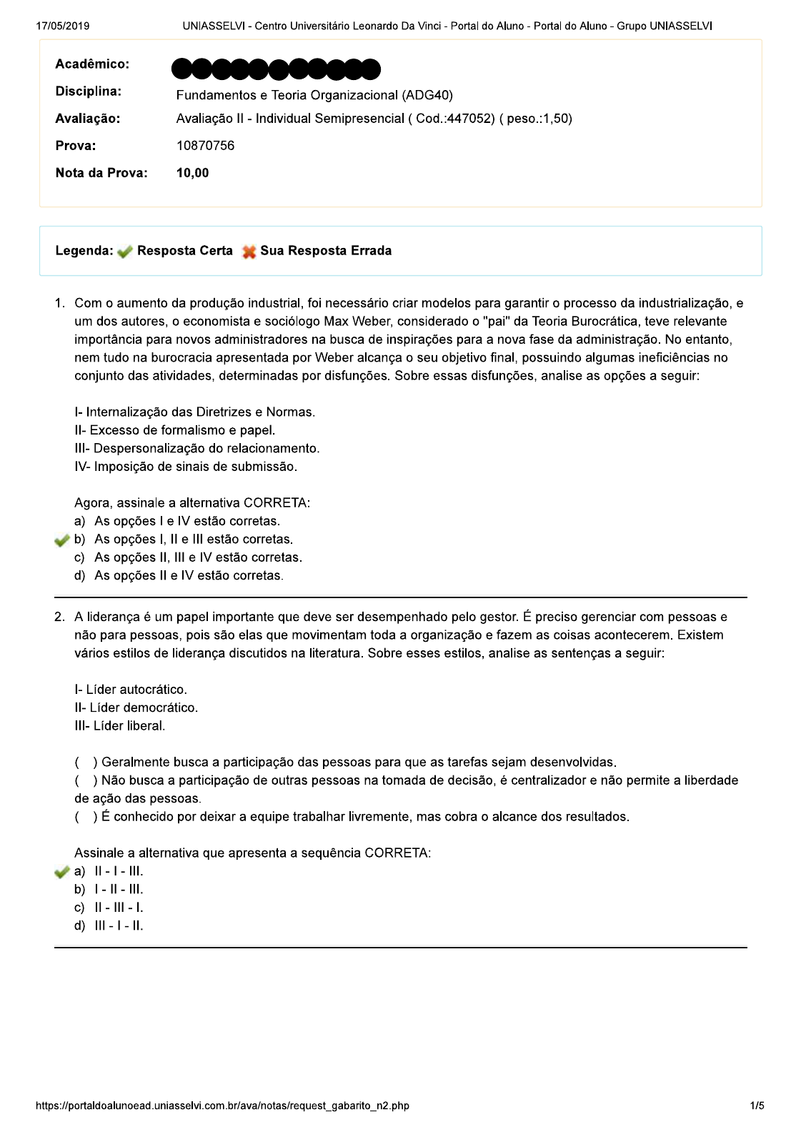 Avaliação II Fundamentos e Teoria Organizacional Fundamentos e