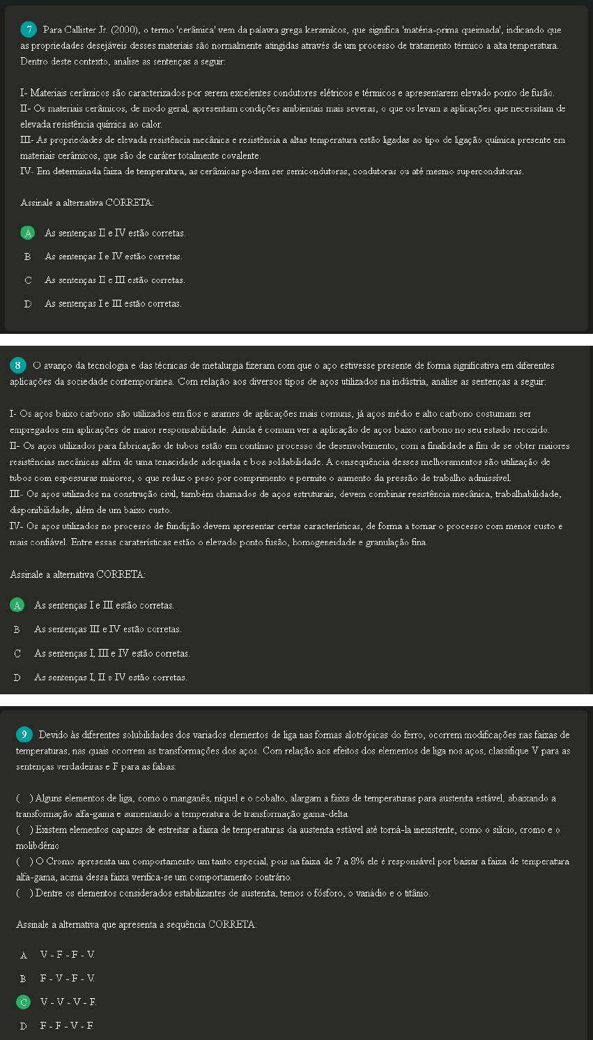 Práticas de Materiais e Tratamento Térmico 19053 Avaliação Final