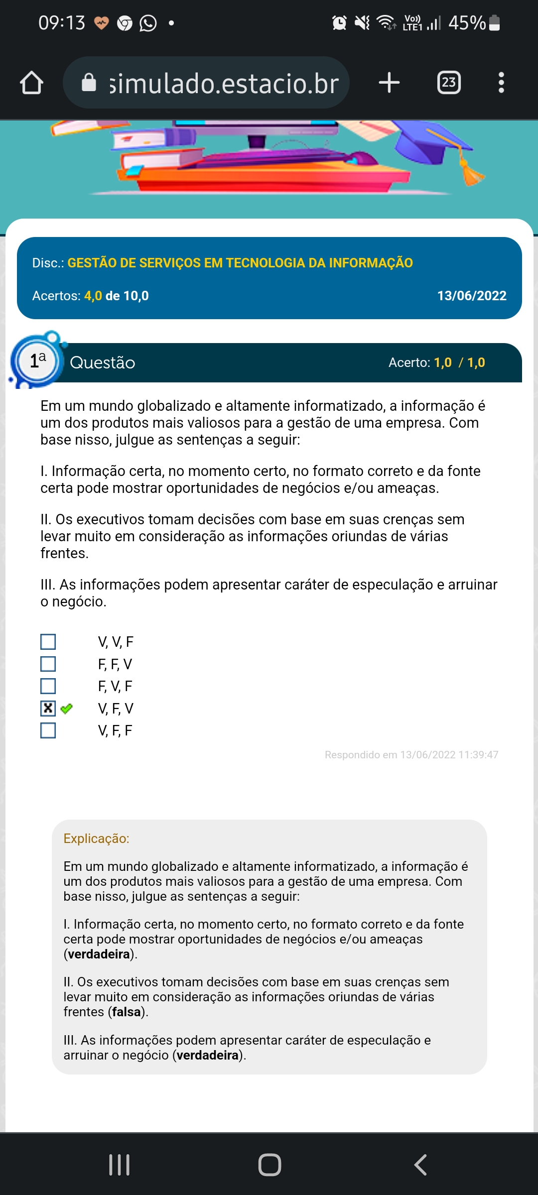 Simulado Gest O De Servi Os Em Tecnologia Da Informa O