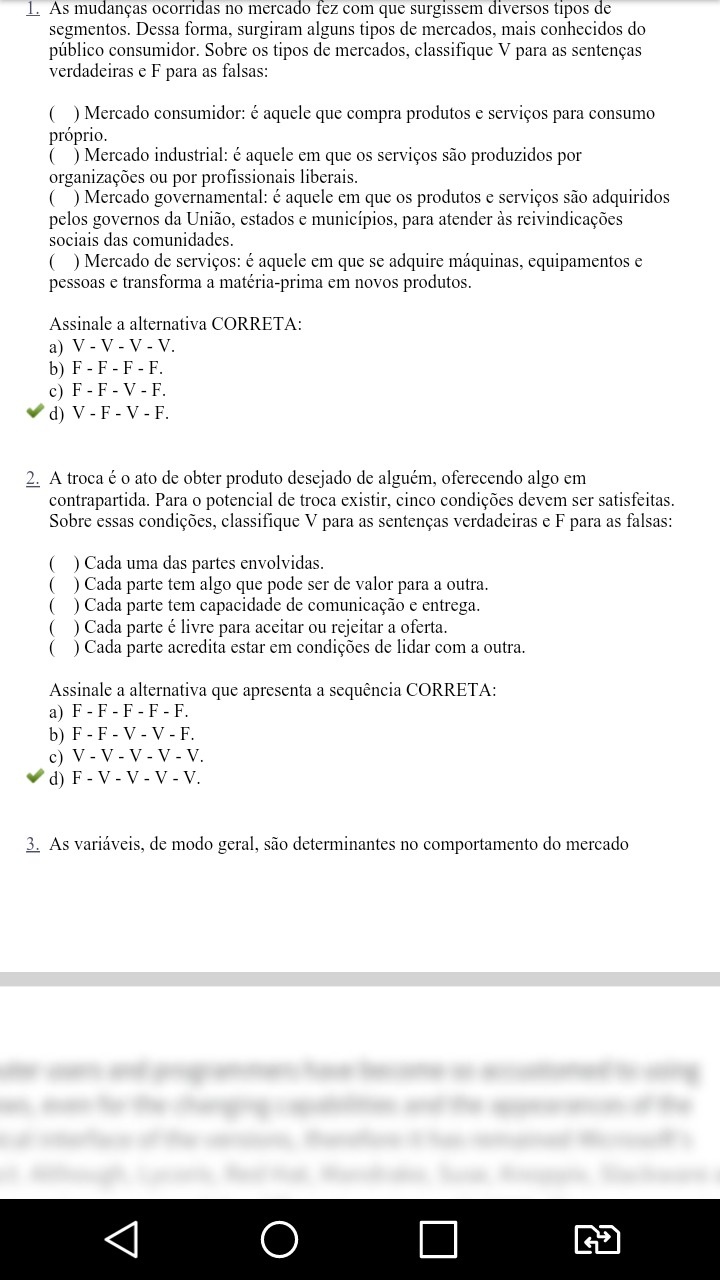 Prova Uniasselvi Pesquisa De Mercado