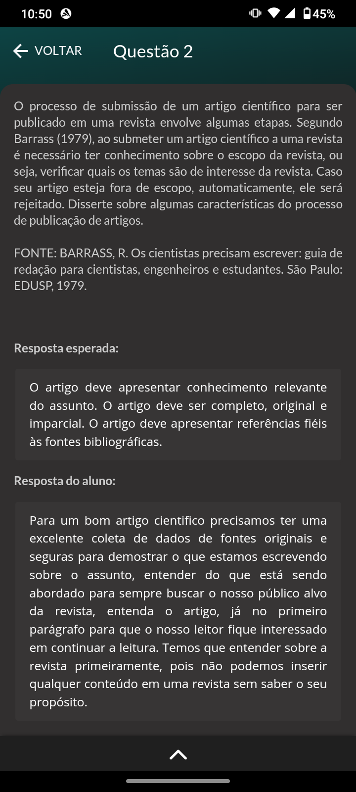 avaliação discursiva perspectiva profissional 2 Perspectivas