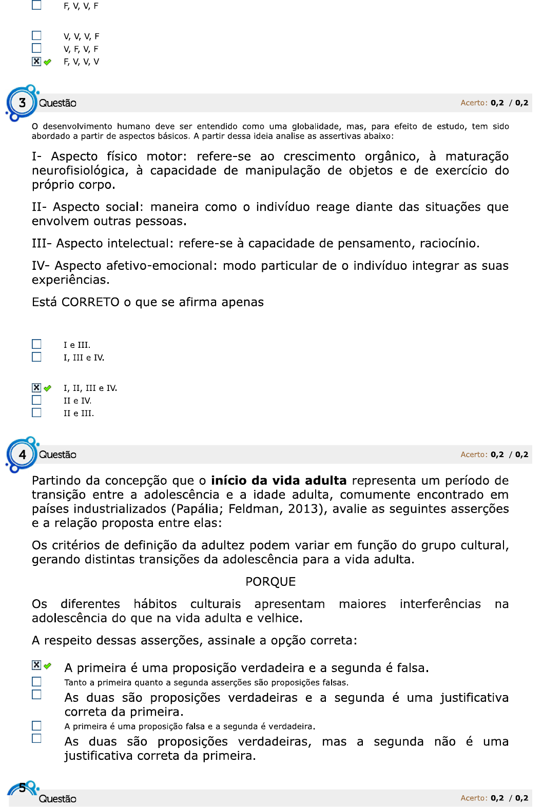 SIMULADO AV1 Desenvolvimento Da Vida Adulta E Da Terceira Idade