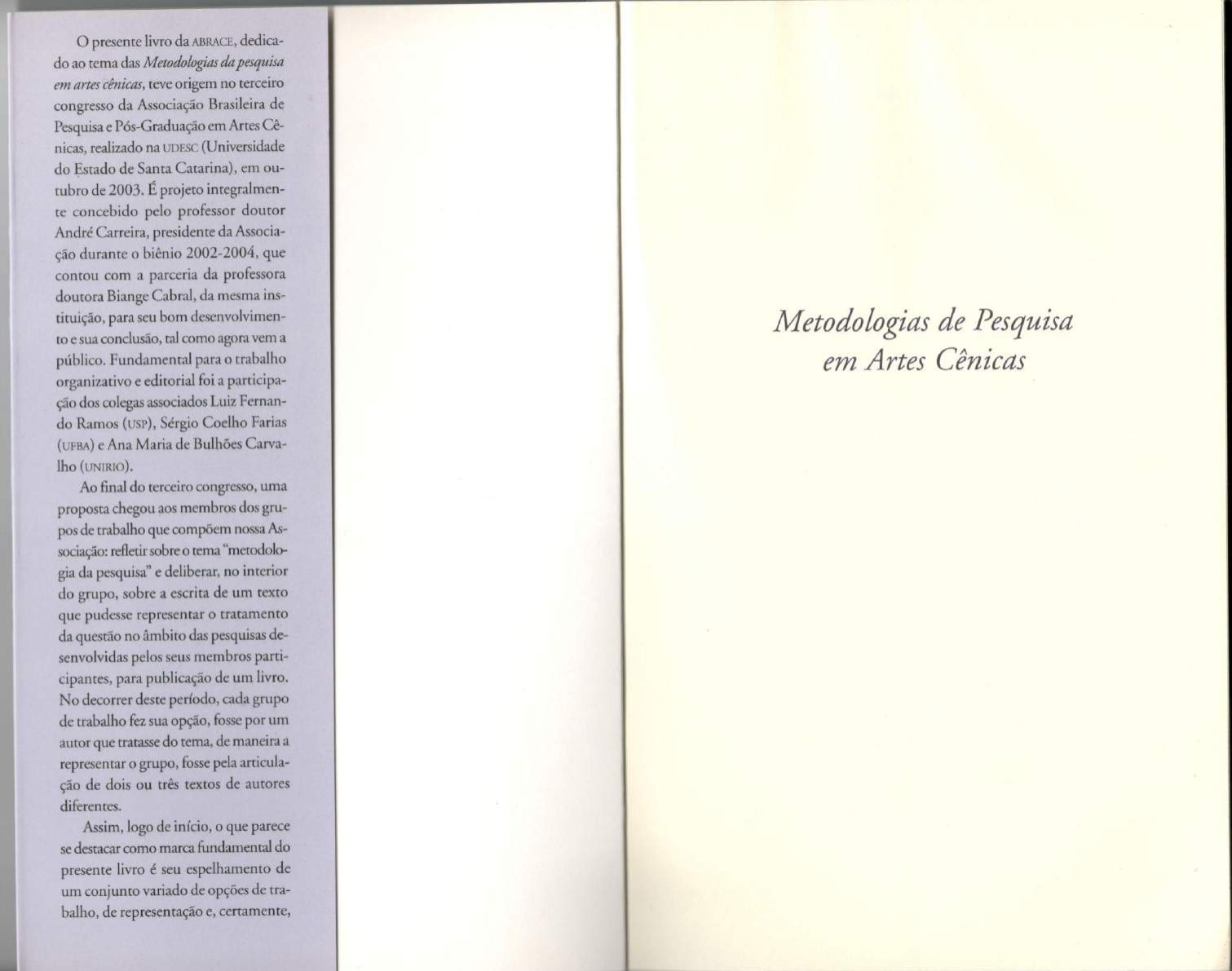 1 Metodologias De Pesquisa Em Artes Cenicas Metodologia Da Pesquisa