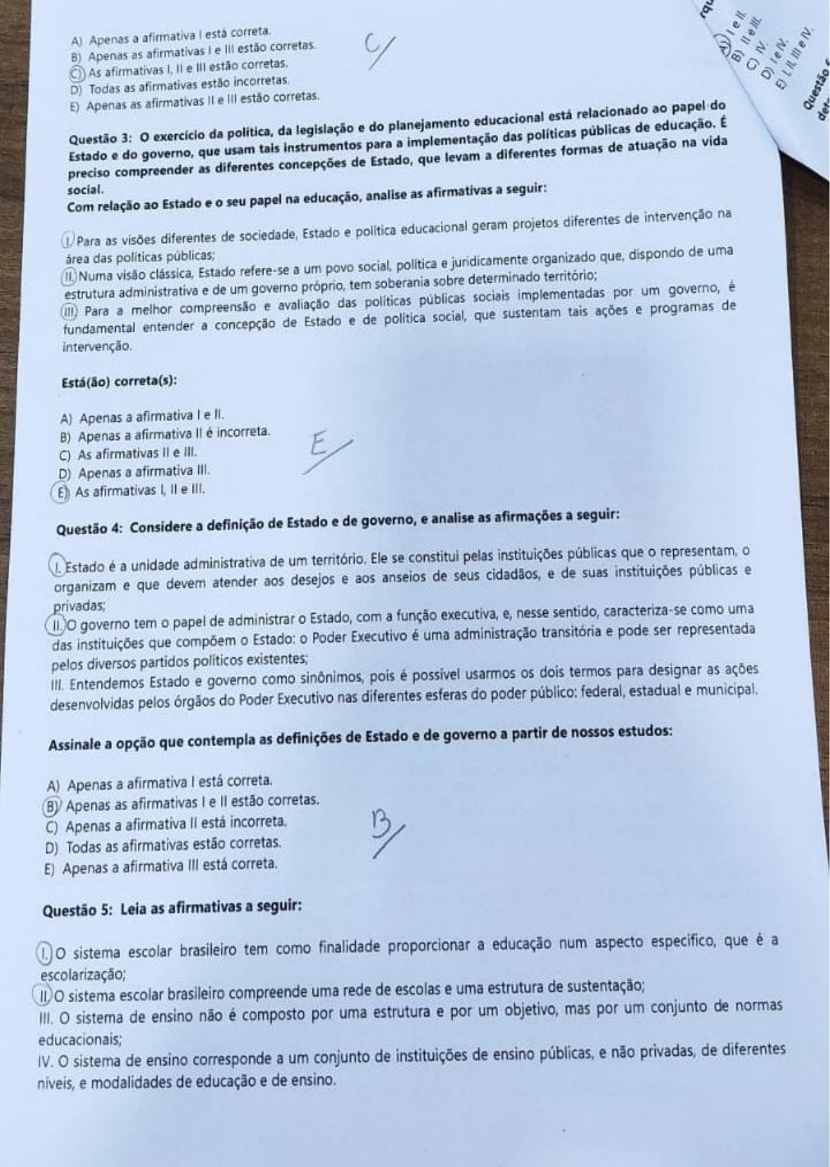 Prova Politica E Organização Da Educação Basica Unip BRAINCP