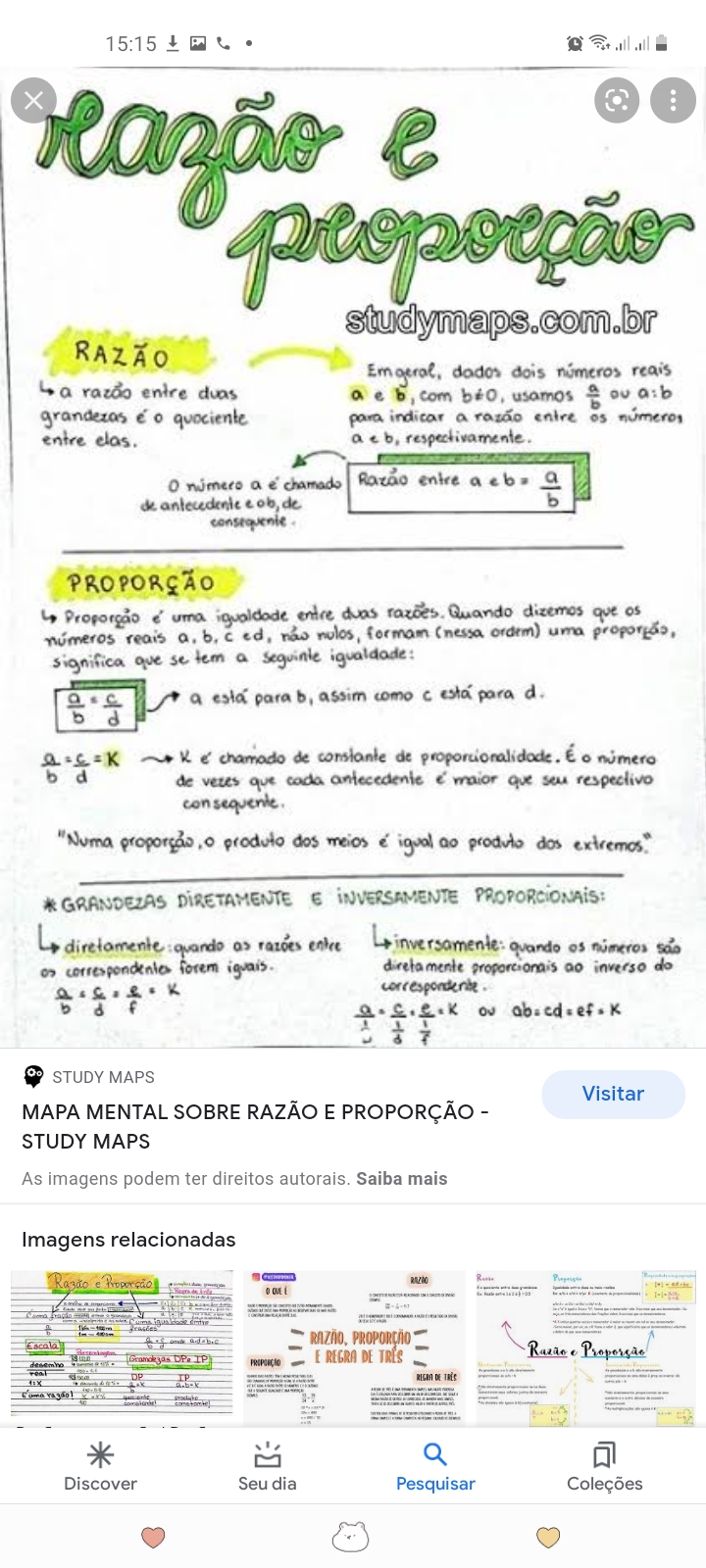 razão e proporção resumo Geometria