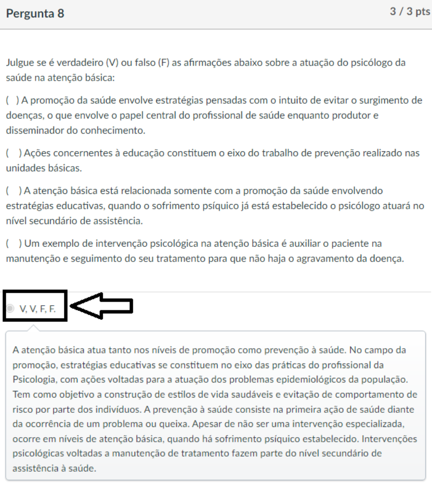 PROVA DE PSICOLOGIA Psicologia na Saúde