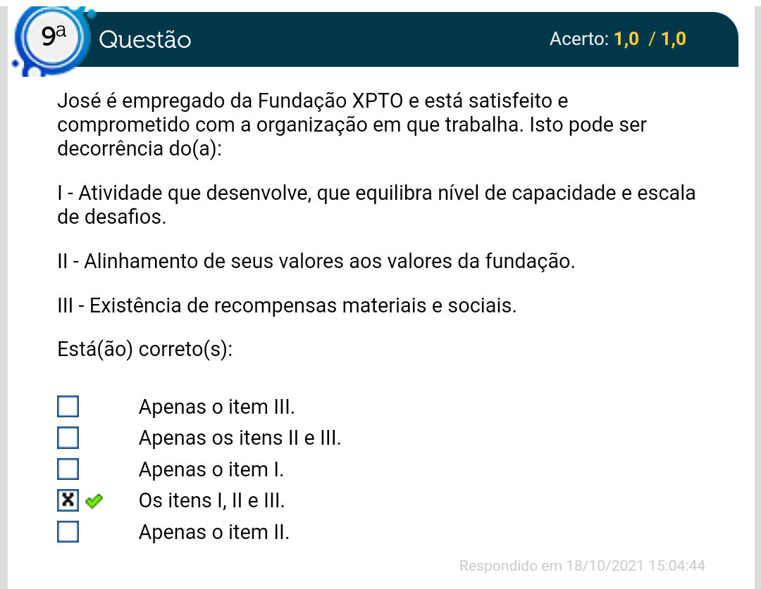 Simulado Ead Sem Comportamento Organizacional