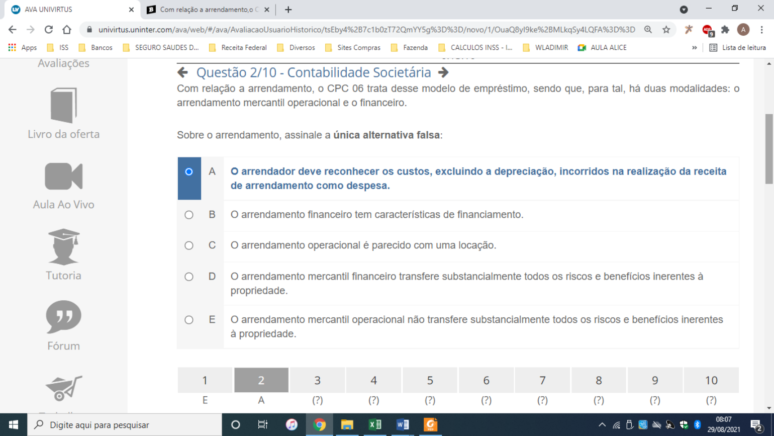 Print APOL 01 Nota 100 Contabilidade Societária