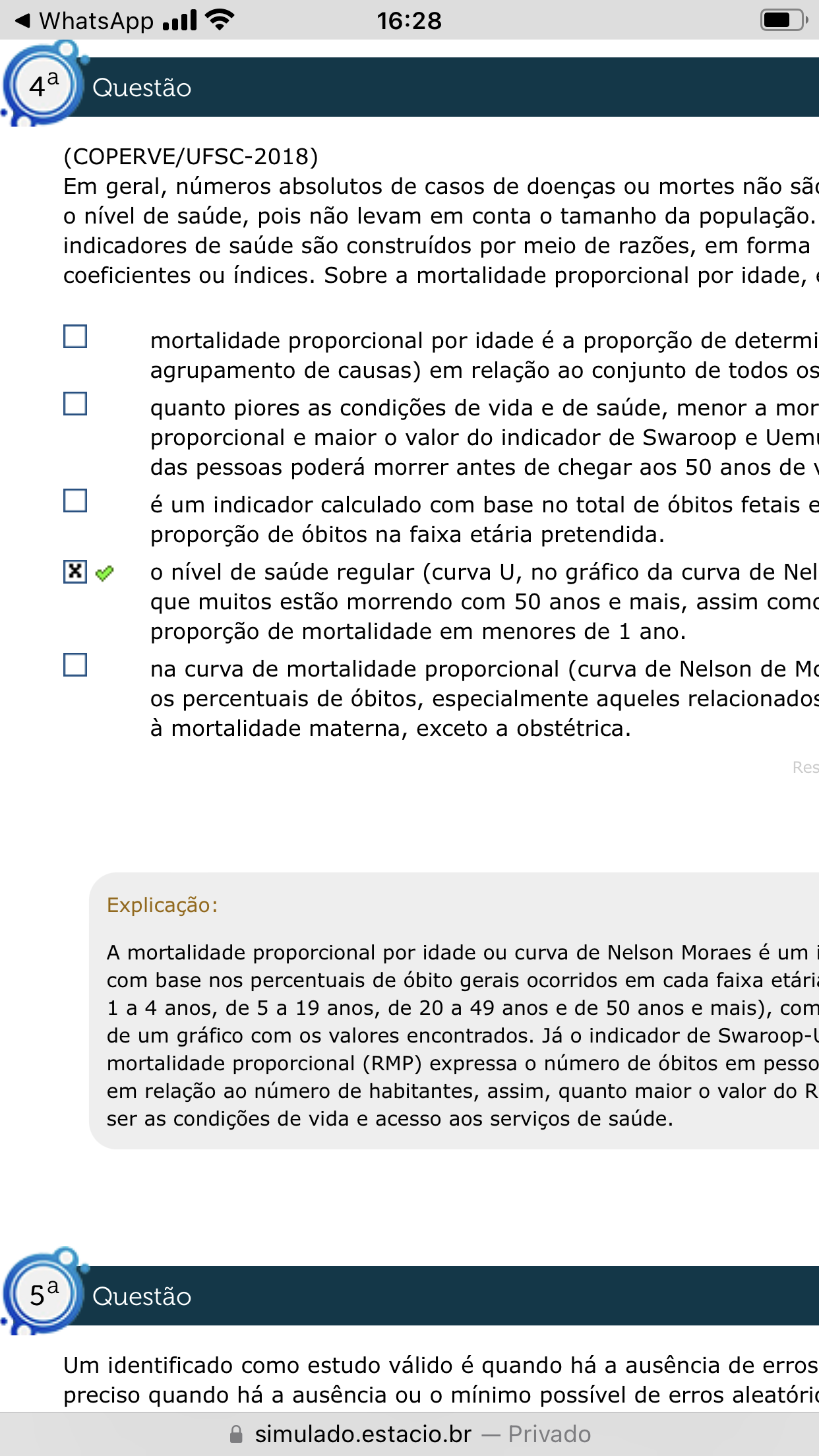 Exerc Cio Fundamentos De Estatistica E Epidemiologia Estacio