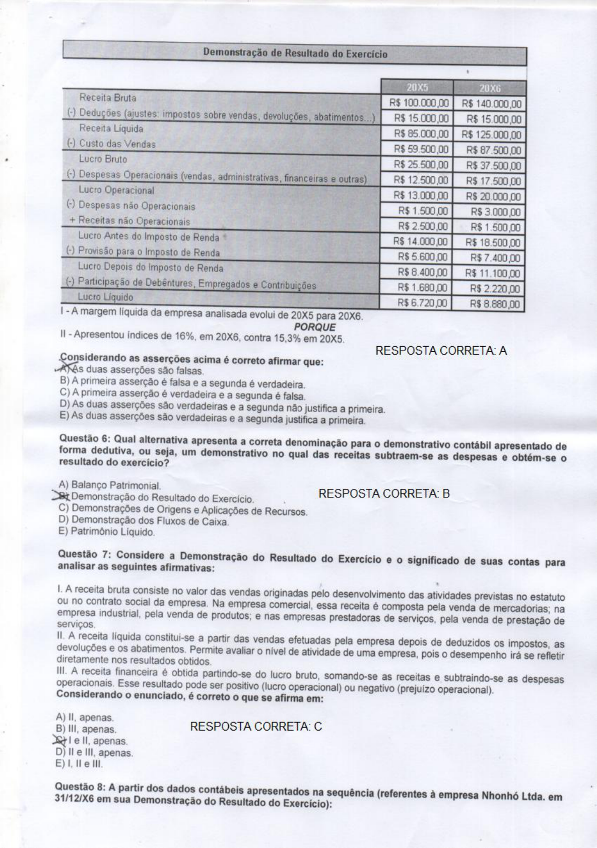 PROVA CONTABILIDADE CURSO GESTÃO FINANCEIRA Contabilidade e Gestão