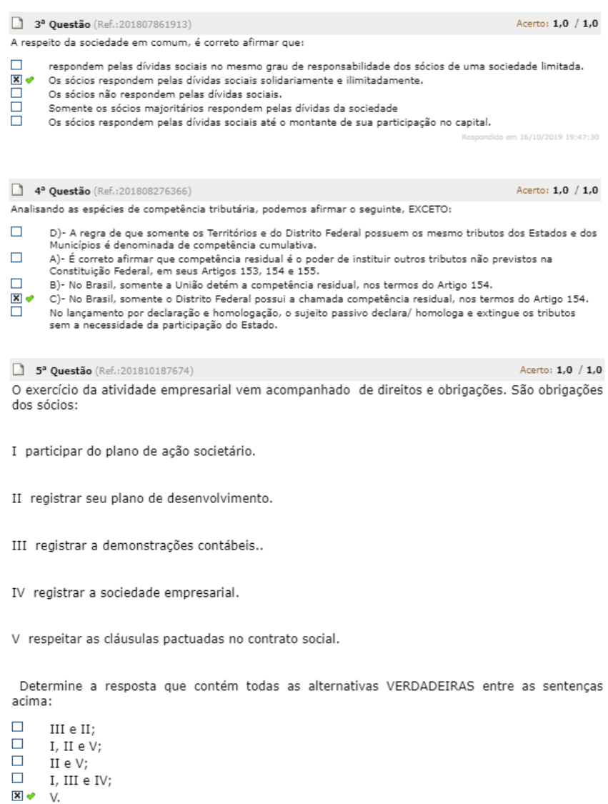 Gabarito AP Fund Direito Empresarial E Trib Fundamentos Do Direito