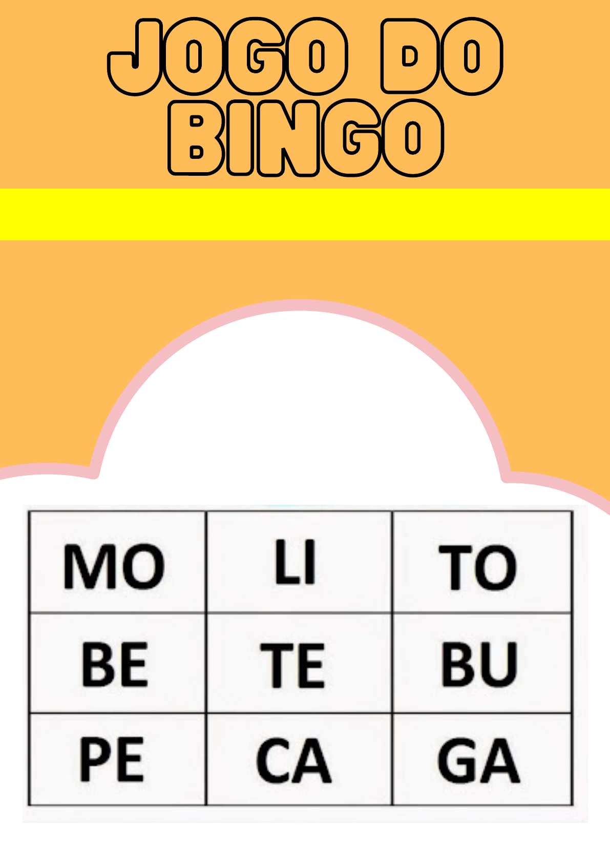 Silabas Bingo Card