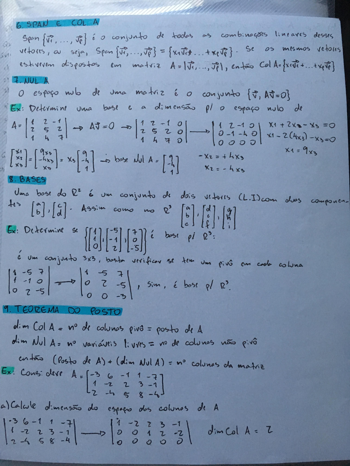 Resumo Quest Es Resolvidas Lgebra Linear Area Lgebra Linear I