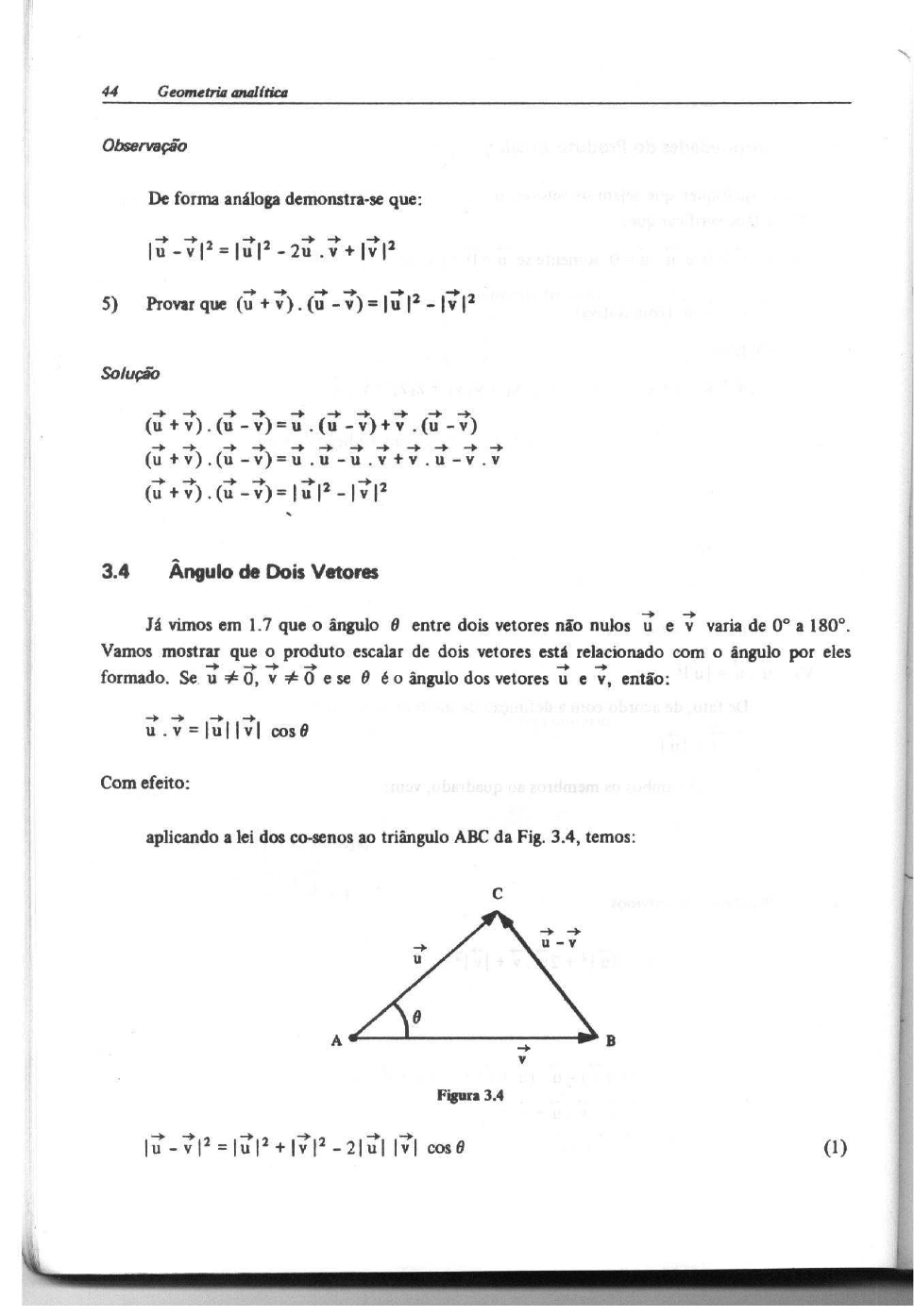 Continua O Teoria E Exemplos Sobre Produto Escalar Geometria Anal Tica