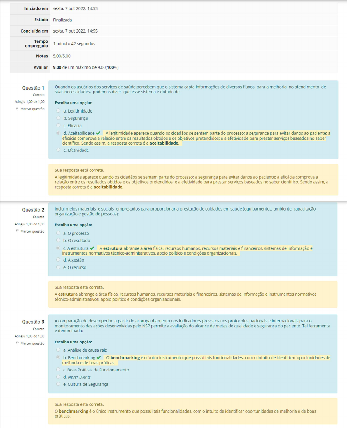 Exercício Avaliativo Unidade 1 Qualidade e Segurança do Paciente em