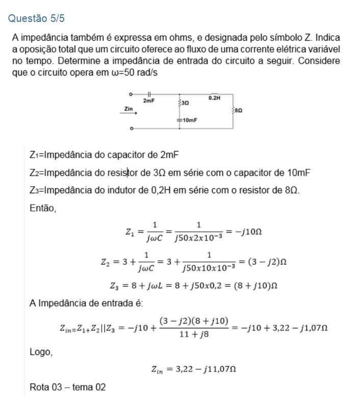 Questão Discursiva Análise de Circuitos Elétricos Circuitos Elétricos I