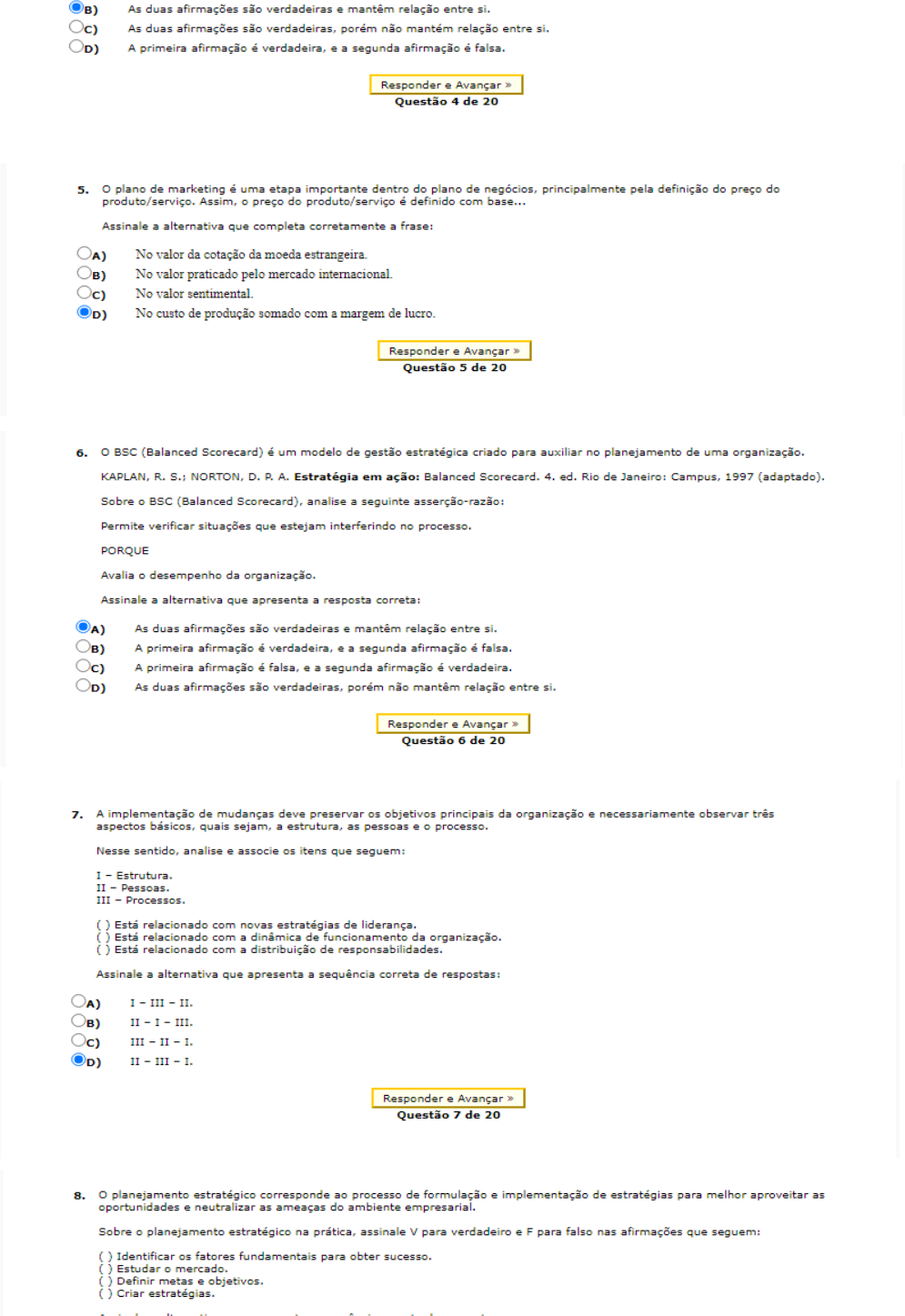 Avalia O Administra O Estrat Gica Corrigida Administra O Estrat Gica