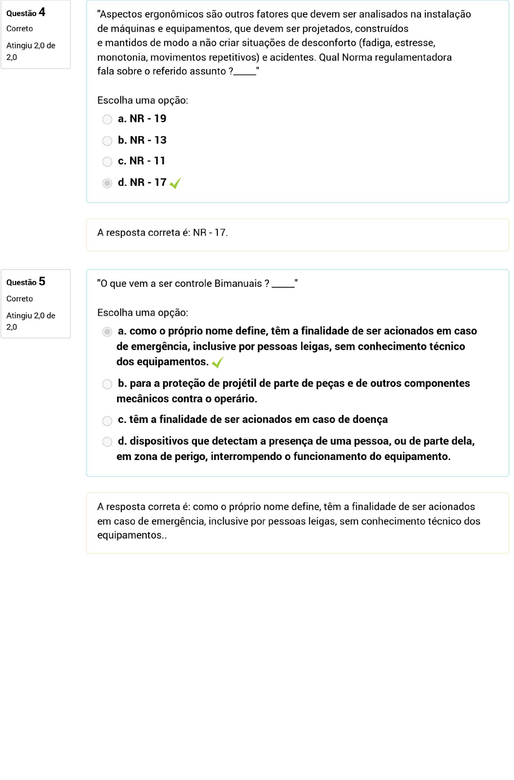 Riscos Industriais Exercício de Fixação 03 Curso Técnico em Segurança