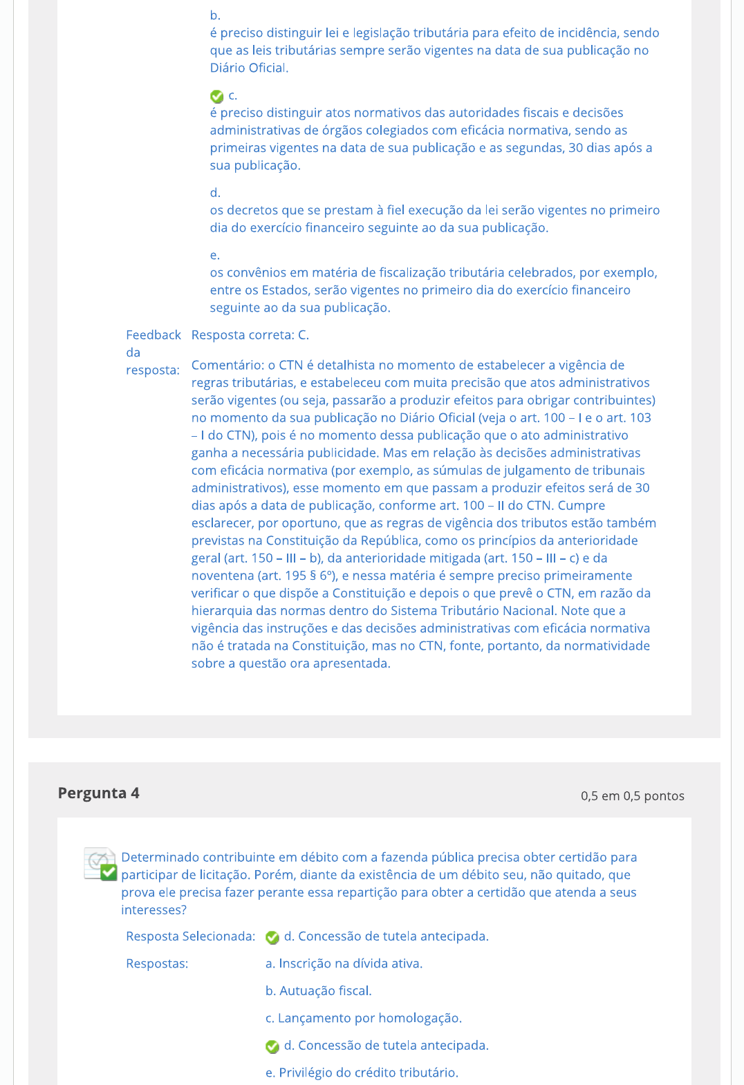 Questionario Unidadeii Direito Tribut Rio I