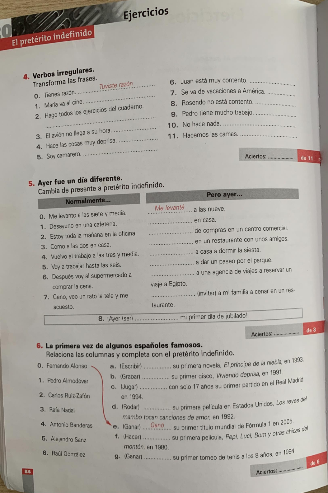 Clase Ejercicios Pret Rito Indefinido Espanhol