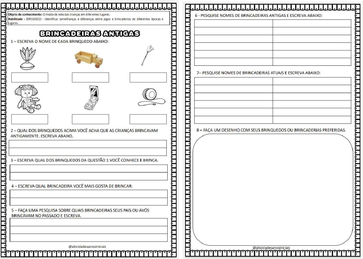 Plano de aula Brincadeiras de antigamente 2º ano do Jogue sem