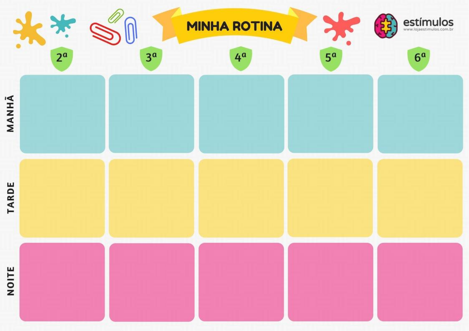 Minha Rotina Semanal Com Voc Pedagogia