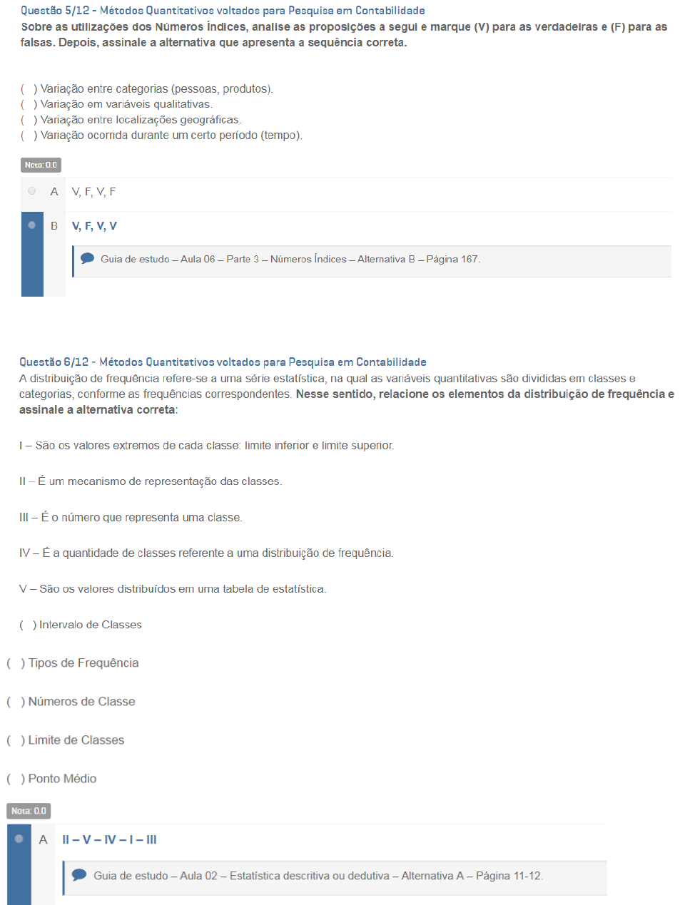 PROVA OBJE - Métodos Quantitativos Aplicados à Contabilidade / Ciências ...