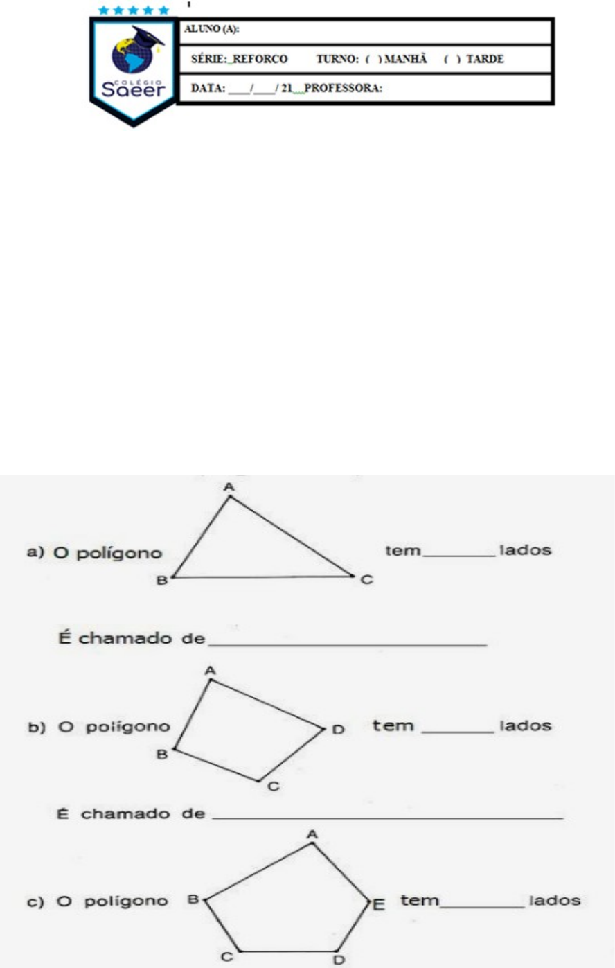 Atividade de Matemática 5 ano - Polígonos