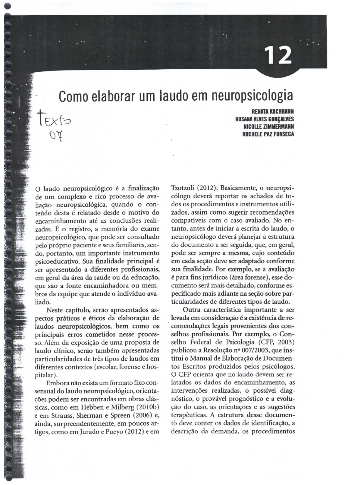 Texto 7 Laudo Neuropsicológico Neuropsicologia 2217