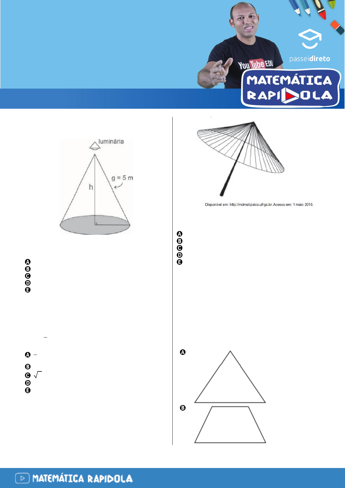 Trecho da aula VOLUME DO CONE Canal FAZENDO MATEMÁTICA 