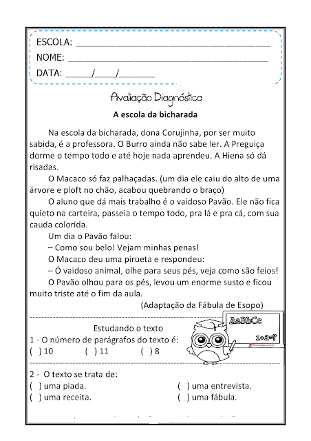 atividades-diagnósticas-de-língua-portuguesa-3º-4º-ano pd1 - Português atividades-diagnósticas-de-língua-portuguesa-3º-4º-ano pd1 - Português