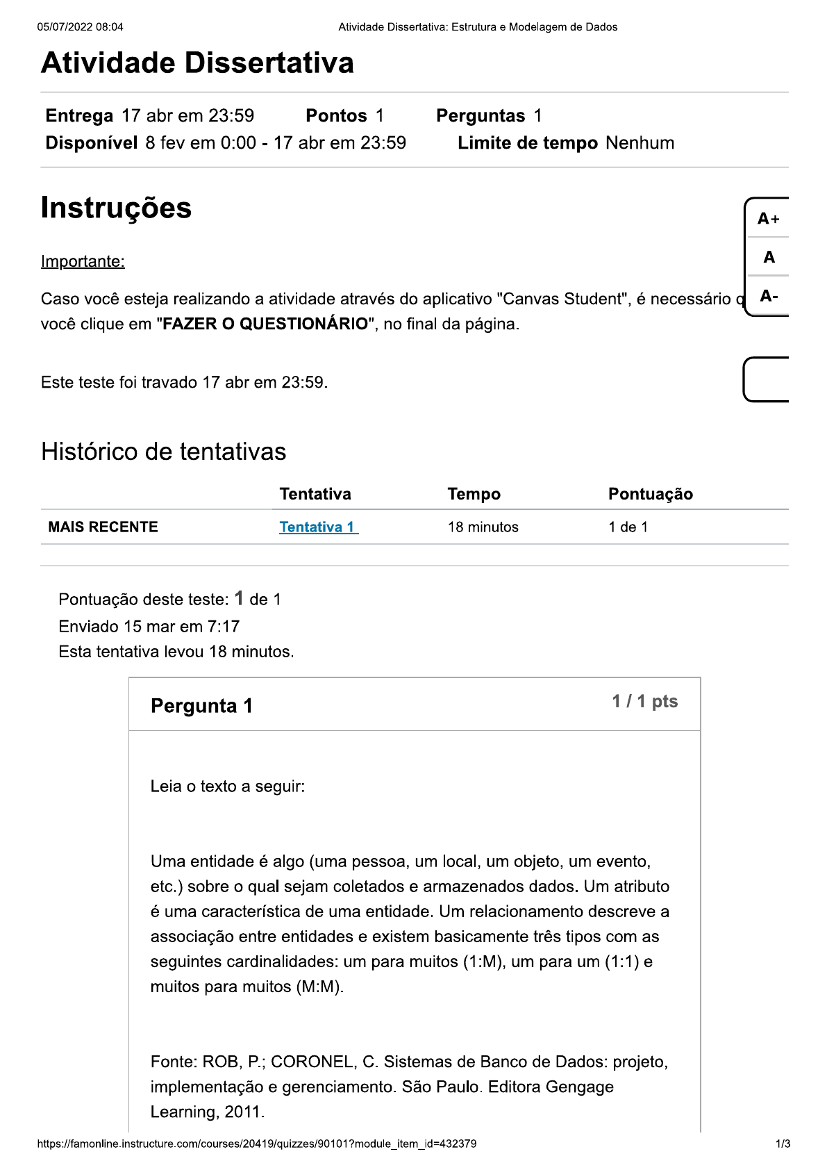 Atividade Dissertativa 1 - Estrutura E Modelagem De Dados - Modelagem ...