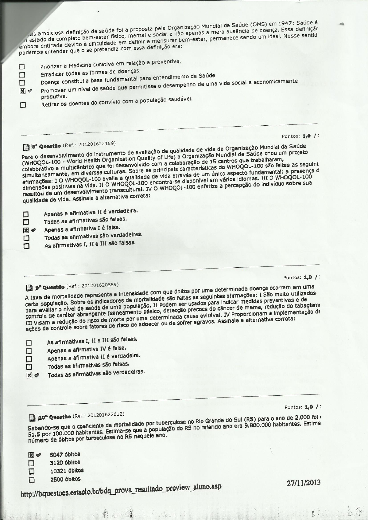 AV1 FUNDAMENTOS DA EPIDEMIOLOGIA - Fundamentos De Epidemiologia