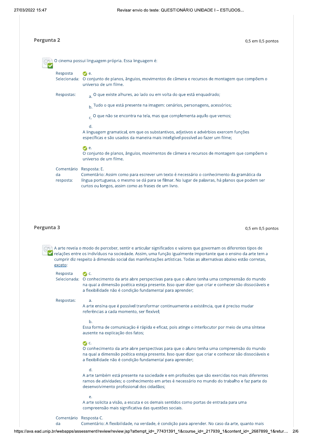 Prova Estudo Diciplinares XI - Estudos Disciplinares II - Questionário ...