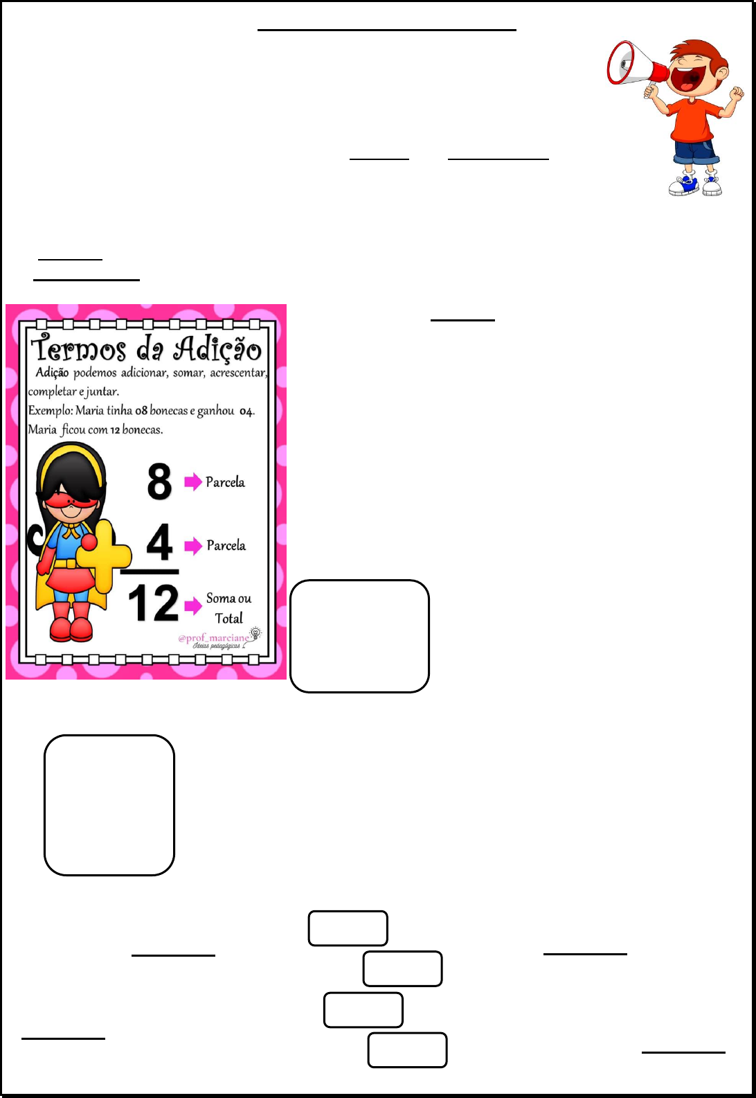 Matemática - ideia de juntar (adição) worksheet