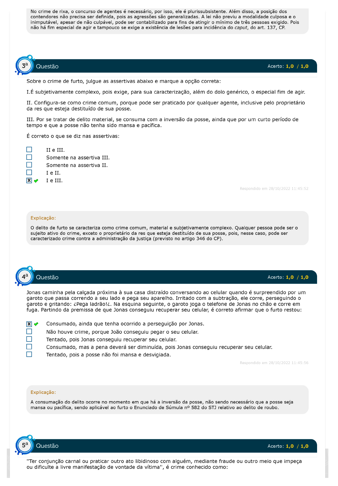 Direito Penal Especial E Extravagante Simulado Direito Penal Lep Leis Extravagantes