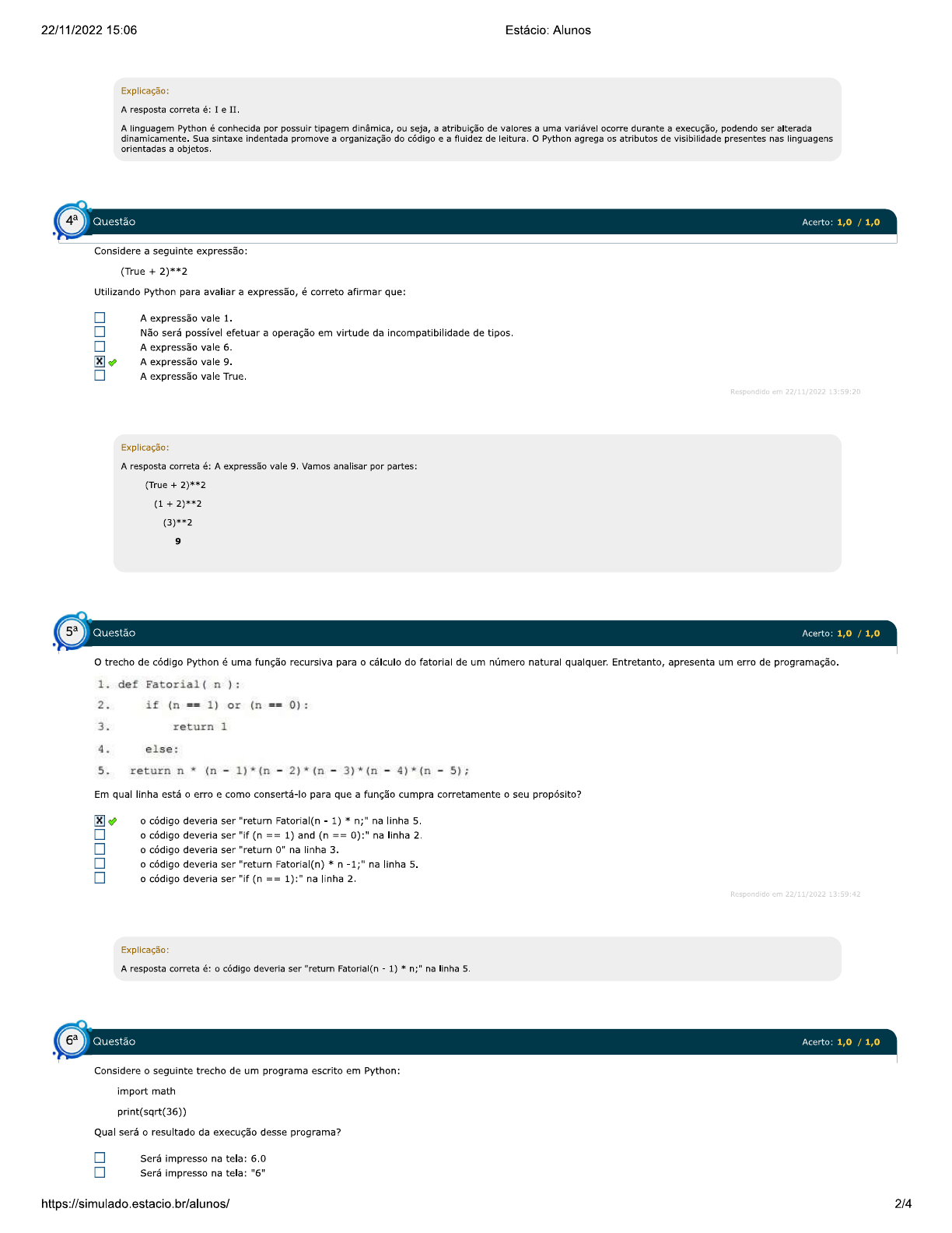 PARADIGMAS DE LINGUAGENS DE PROGRAMAÇÃO EM PYTHON - SIMULADO 1 CICLO ...