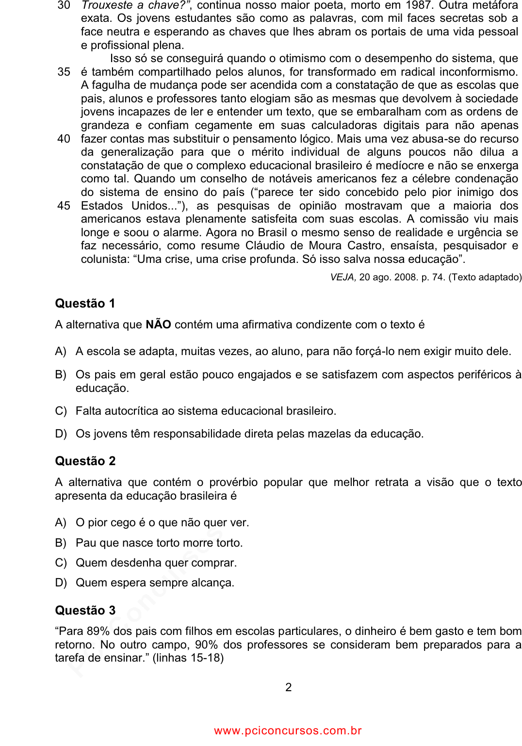 Prova Pref. Passo FundoRS - MSCONCURSOS - 2016 - para Professor de Ensino  Religioso.pdf - Provas de Concursos Públicos