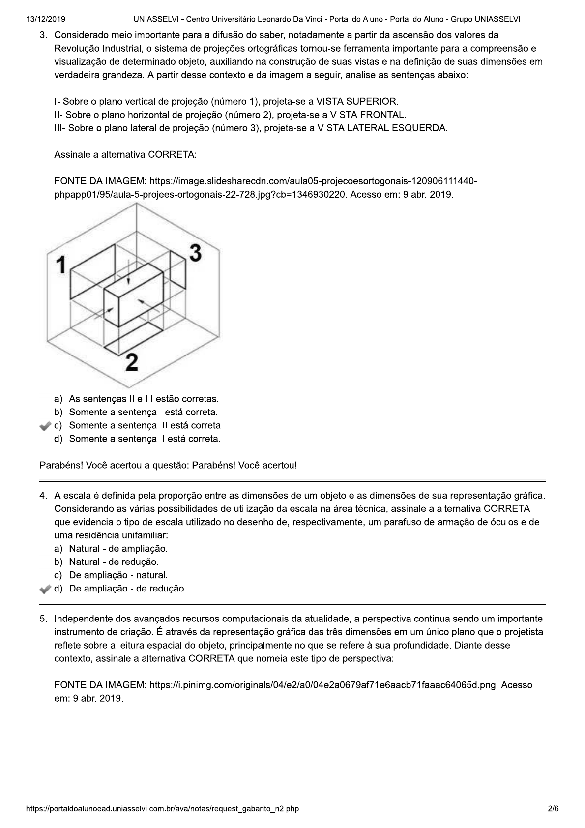 Prova Final LaboratÓrio Desenho TÉcnico Uniasselvi 13 12 2019 Desenho Técnico I 4890