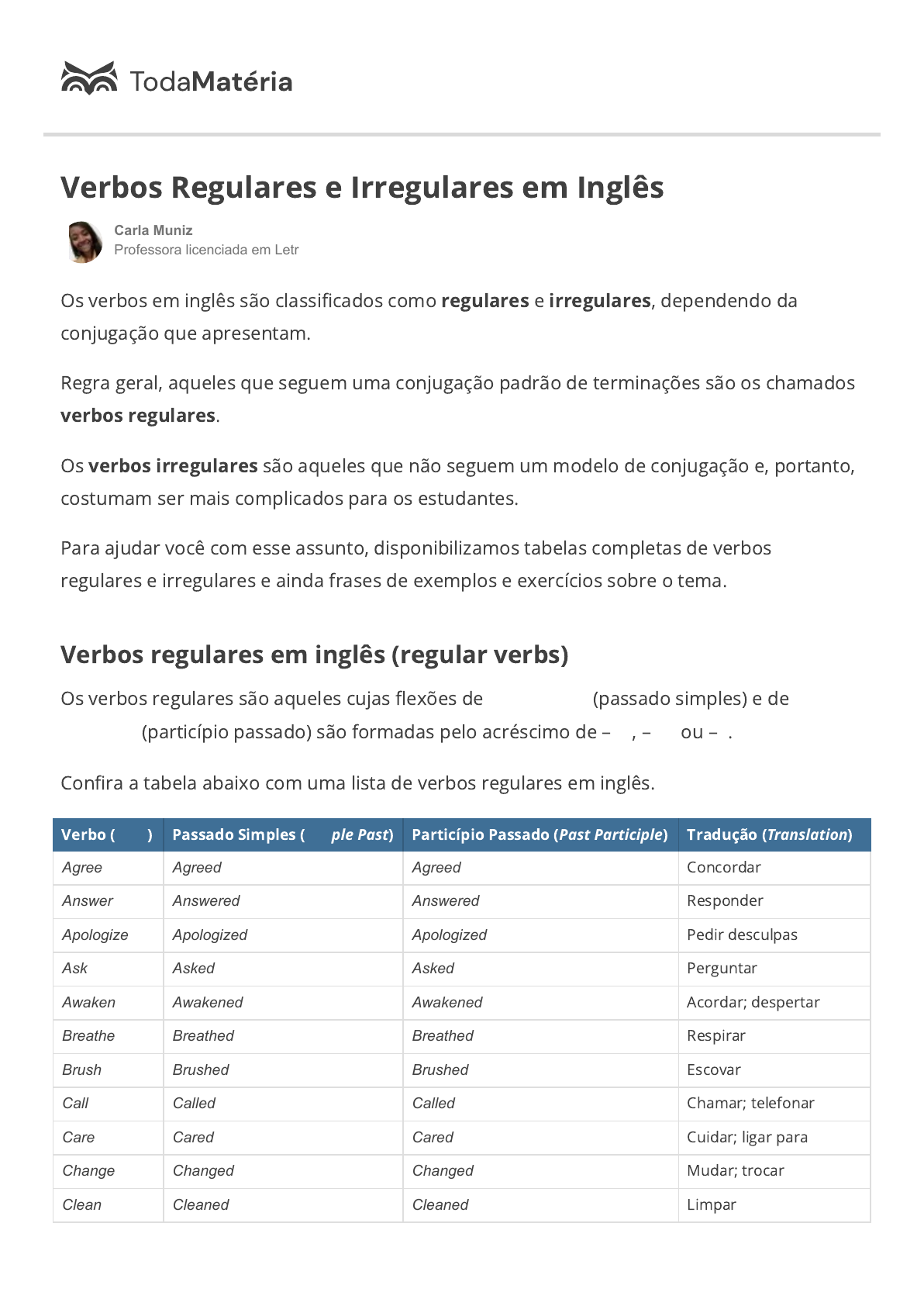 Os 20 verbos mais usados em inglês